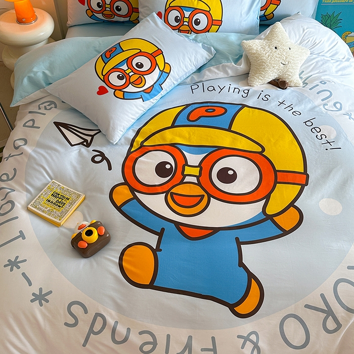 91家纺网 家纺一手货源 找家纺 （总）金爱家 2025新款波乐乐系列纯棉数码印花系列四件套