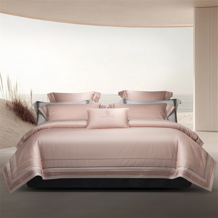 91家纺网 家纺一手货源 找家纺 （总）高大尚婚庆馆 2025春夏新款 长绒棉高端绣花四件套-图丽斯