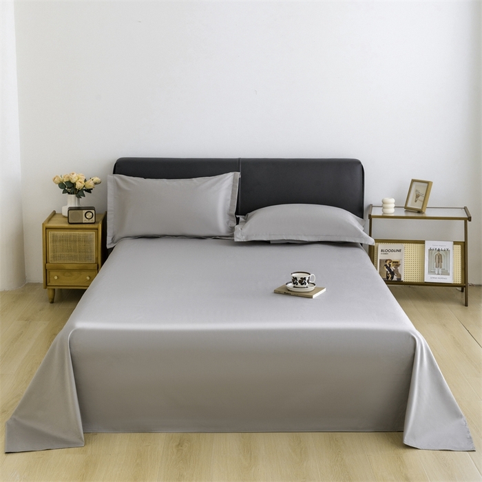 91家纺网 家纺一手货源 找家纺 宝时兰 2025新款100支新疆长绒棉单品床单全棉枕套纯棉三件套 牧云灰