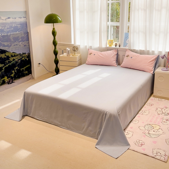 91家纺网 家纺一手货源 找家纺 梦之岛 2025新款多巴胺云朵棉可爱毛巾绣四件套 蛋糕kitty-粉