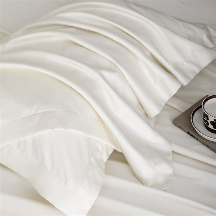 91家纺网 家纺一手货源 找家纺 宝时兰 2025新款100支新疆长绒棉单品床单全棉枕套纯棉三件套 奶昔白