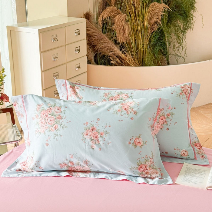 91家纺网 家纺一手货源 找家纺 7V 2025全棉被套133*76纯棉轻奢宽边单被套喷气长绒棉面料 花之茵