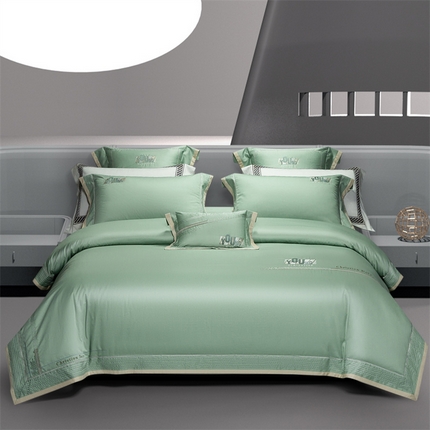 91家纺网 家纺一手货源 找家纺 （总）高大尚婚庆馆 2025春夏新款 长绒棉高端绣花四件套-希米娅