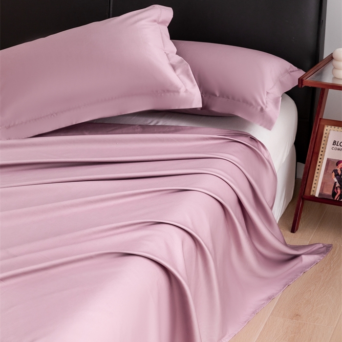 91家纺网 家纺一手货源 找家纺 宝时兰 2025新款100支新疆长绒棉单品床单全棉枕套纯棉三件套 樱洛粉