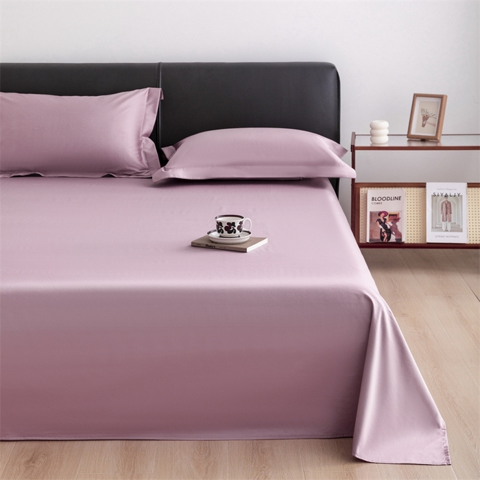 91家纺网 家纺一手货源 找家纺 宝时兰 2025新款100支新疆长绒棉单品床单全棉枕套纯棉三件套 樱洛粉