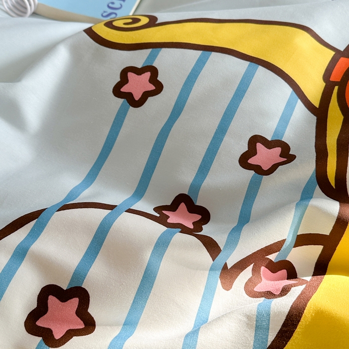 91家纺网 家纺一手货源 找家纺 金爱家 2025新款波乐乐系列纯棉数码印花系列四件套 波乐乐-音乐派对