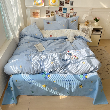 91家纺网 家纺一手货源 找家纺 （总）云锦家居 2025新款13370纯棉毛巾绣呆萌系列四件套