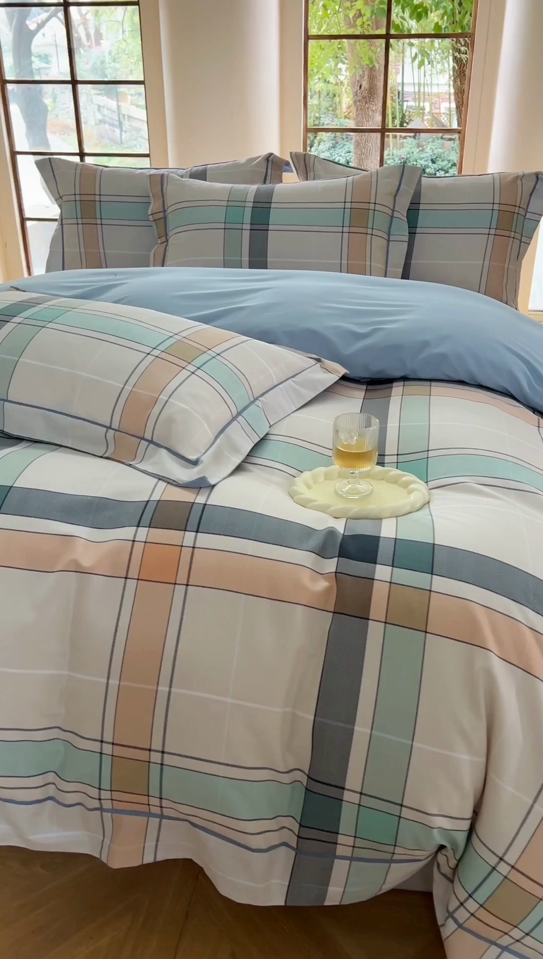 91家纺网 家纺一手货源 找家纺 7V 2025全棉被套133*76纯棉轻奢宽边单被套喷气长绒棉面料 乐悠闲