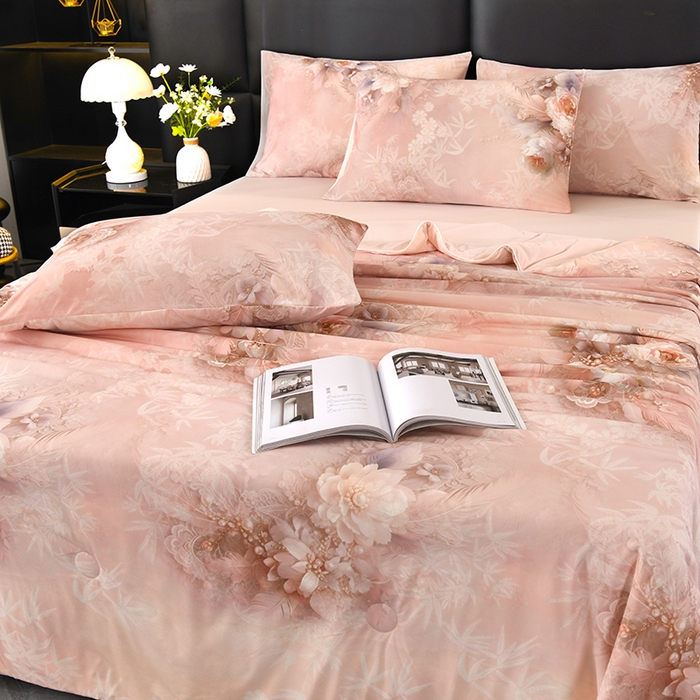 91家纺网 家纺一手货源 找家纺 欧夏家纺 2025新款凉感玻尿酸焕颜被夏被 牡丹盛开