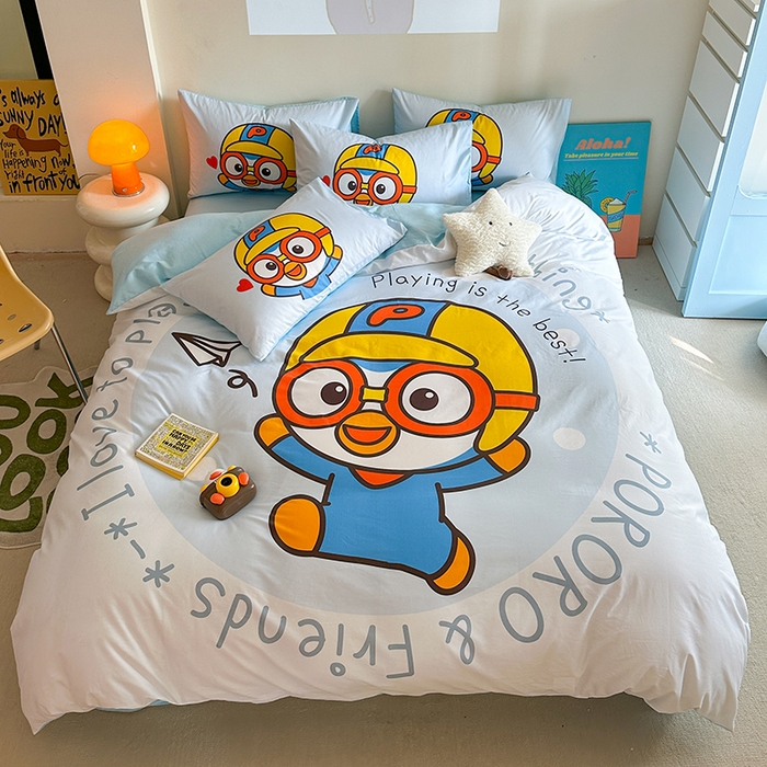 91家纺网 家纺一手货源 找家纺 （总）金爱家 2025新款波乐乐系列纯棉数码印花系列四件套