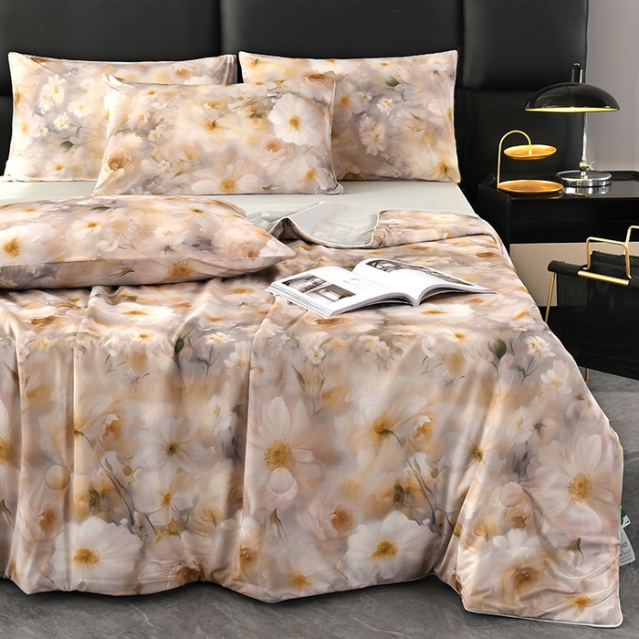 91家纺网 家纺一手货源 找家纺 欧夏家纺 2025新款凉感玻尿酸焕颜被夏被 倾城佳丽