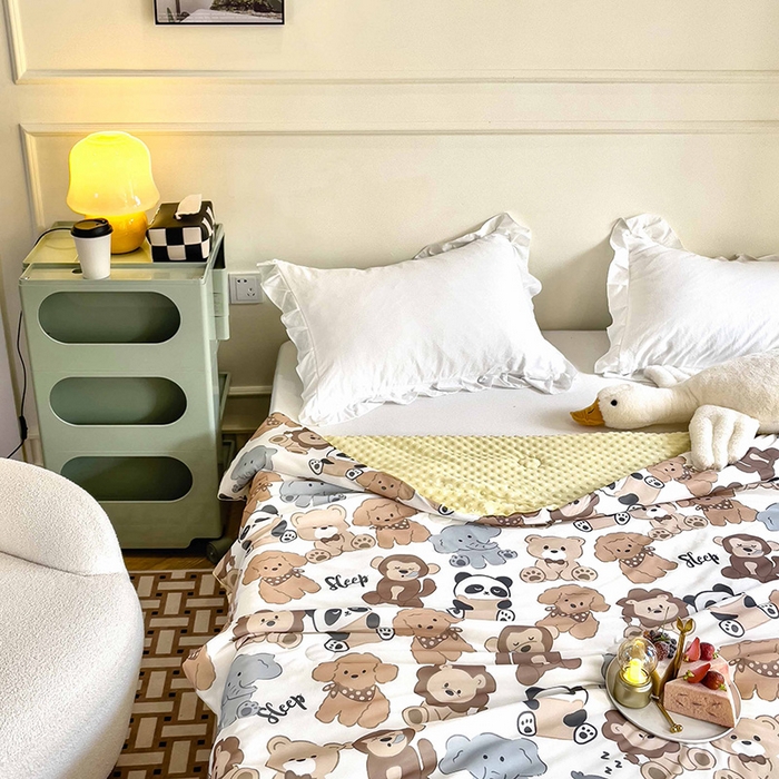 91家纺网 家纺一手货源 找家纺 绒梦里 2025新款儿童卡通系列A类凉感冰豆豆夏被 宠物派