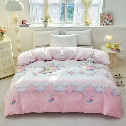 91家纺网 家纺一手货源 找家纺 （总）珂博家纺 2025新款12868全棉纯棉小清新印花系列单品被套