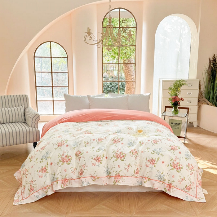 91家纺网 家纺一手货源 找家纺 7V 2025全棉被套133*76纯棉轻奢宽边单被套喷气长绒棉面料 蜜朵-米