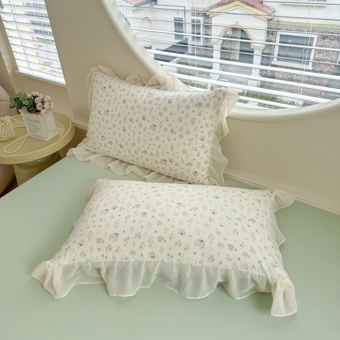 91家纺网 家纺一手货源 找家纺 橘子家 2025新款云纱四件套 清雅