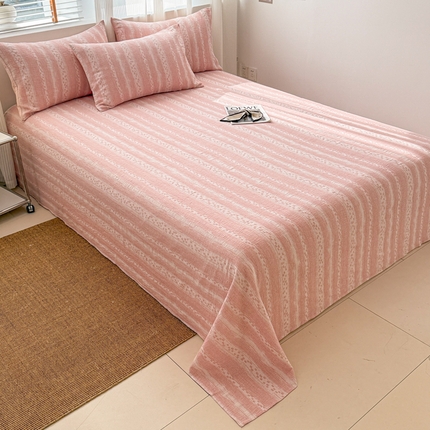 眠博士2025新款AB版简约时尚A类全棉三层纱系列单床单 三层纱单床单-时光 粉