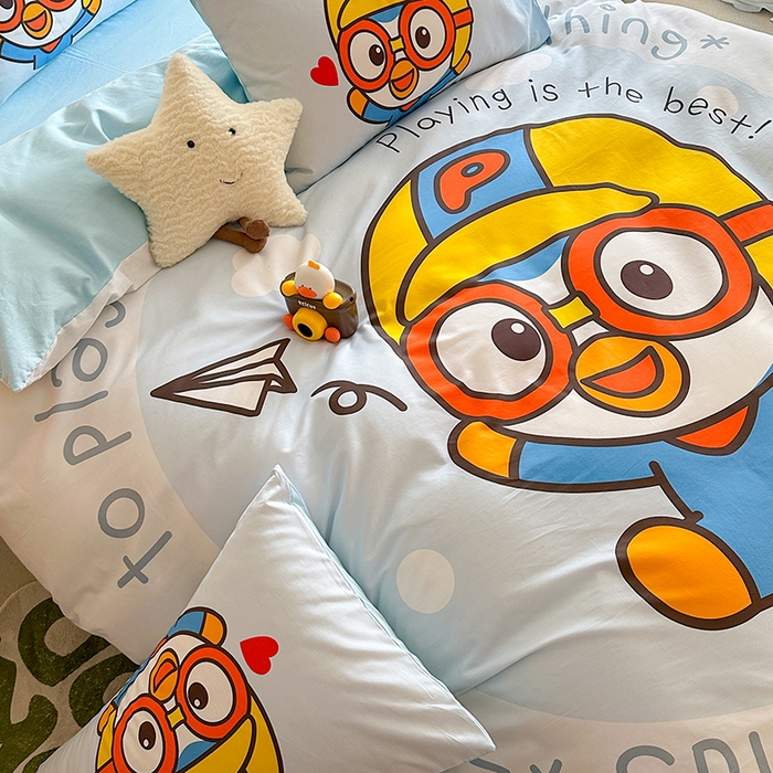 91家纺网 家纺一手货源 找家纺 （总）金爱家 2025新款波乐乐系列纯棉数码印花系列四件套