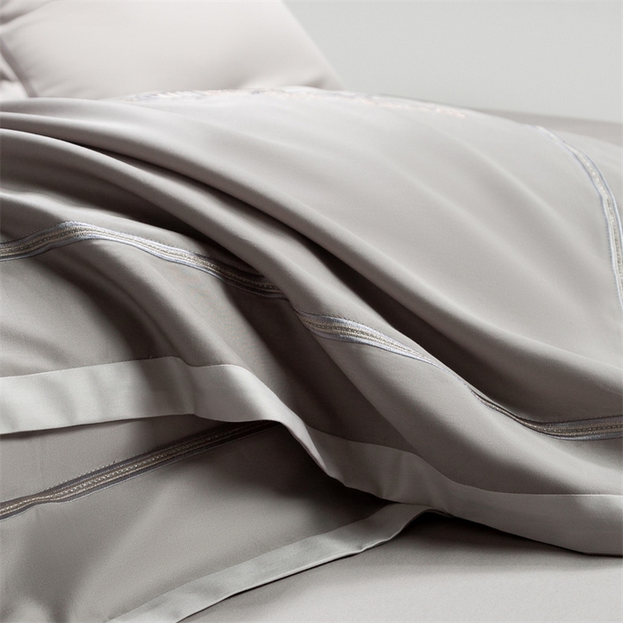 91家纺网 家纺一手货源 找家纺 高大尚婚庆馆 2025春夏新款 长绒棉高端绣花四件套-海歌娜 海歌娜-绅士灰