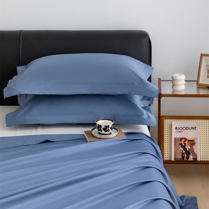 91家纺网 家纺一手货源 找家纺 宝时兰 2025新款100支新疆长绒棉单品床单全棉枕套纯棉三件套 景泰蓝