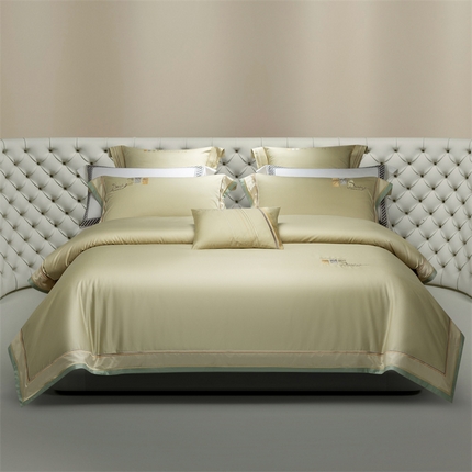 91家纺网 家纺一手货源 找家纺 （总）高大尚婚庆馆 2025春夏新款 长绒棉高端绣花四件套-婉芙