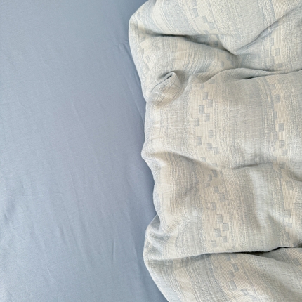 眠博士2025新款AB版简约时尚A类全棉三层纱系列单被套 三层纱-时光-蓝