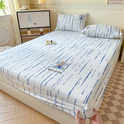 91家纺网 家纺一手货源 找家纺 （总）格里芬家纺 2025新款全棉烫画老粗布印花床笠