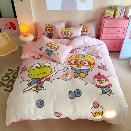 金爱家 2025新款波乐乐系列纯棉数码印花系列四件套 波乐乐-水果派对