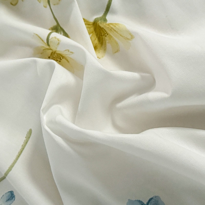 91家纺网 家纺一手货源 找家纺 7V 2025全棉被套133*76纯棉轻奢宽边单被套喷气长绒棉面料 浣溪花-米