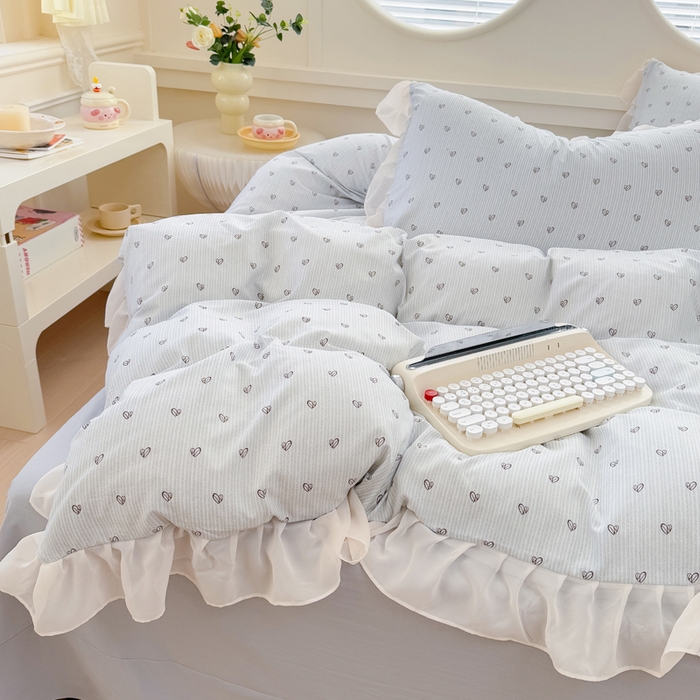 91家纺网 家纺一手货源 找家纺 橘子家 2025新款云纱四件套 甜心