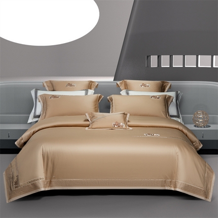 （总）高大尚婚庆馆 2025春夏新款 长绒棉高端绣花四件套-希米娅