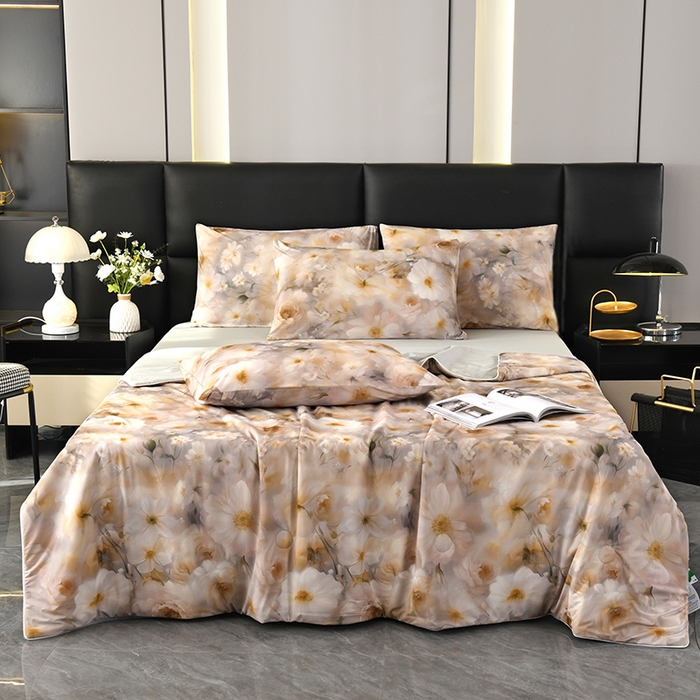 91家纺网 家纺一手货源 找家纺 欧夏家纺 2025新款凉感玻尿酸焕颜被夏被 倾城佳丽