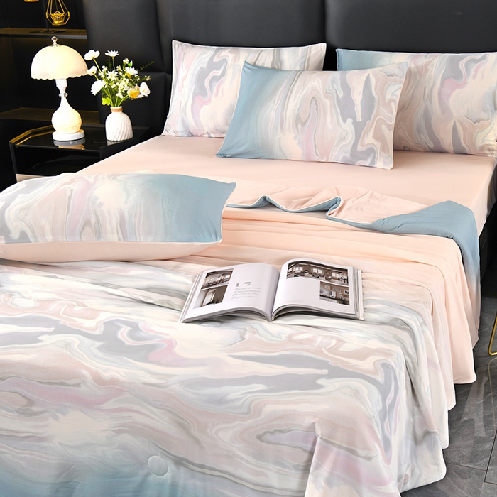 91家纺网 家纺一手货源 找家纺 欧夏家纺 2025新款凉感玻尿酸焕颜被夏被 巴塞罗那