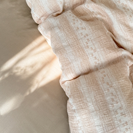 眠博士2025新款AB版简约时尚A类全棉三层纱系列单被套 三层纱-时光-杏