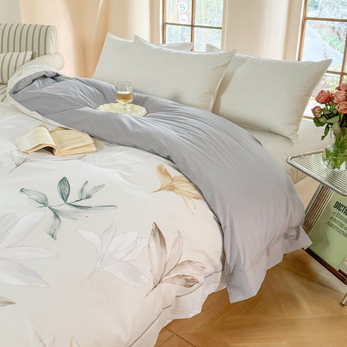 91家纺网 家纺一手货源 找家纺 7V 2025全棉被套133*76纯棉轻奢宽边单被套喷气长绒棉面料 醒春集-灰