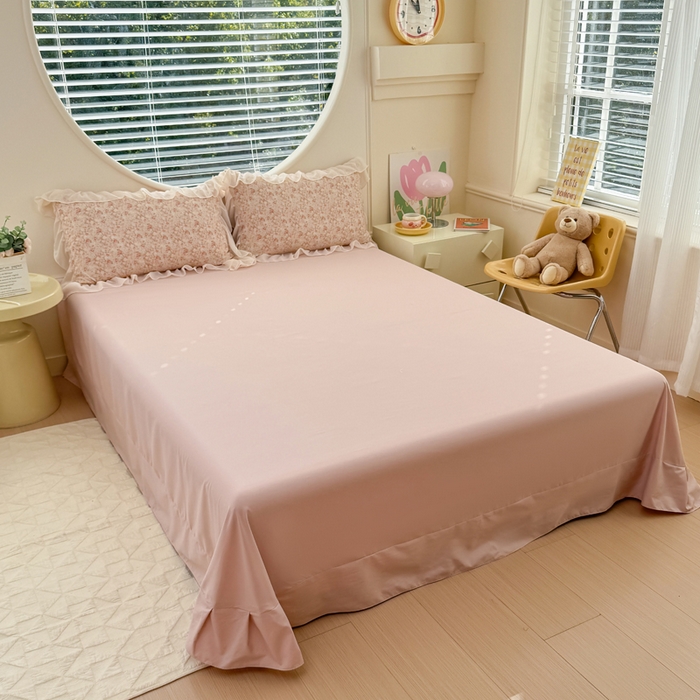 91家纺网 家纺一手货源 找家纺 橘子家 2025新款云纱四件套 雾都玫瑰