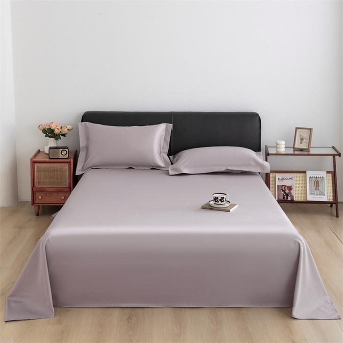 91家纺网 家纺一手货源 找家纺 宝时兰 2025新款100支新疆长绒棉单品床单全棉枕套纯棉三件套 星黛紫