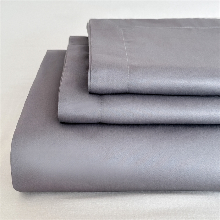 91家纺网 家纺一手货源 找家纺 宝时兰 2025新款100支新疆长绒棉单品床单全棉枕套纯棉三件套 迷雾灰