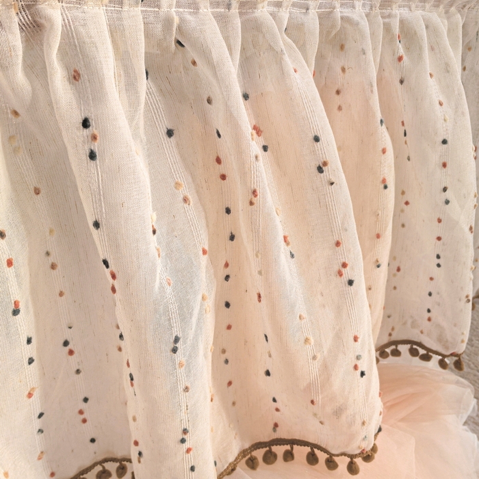 91家纺网 家纺一手货源 找家纺 夏彩  2025新款加柔加密铝合金接口高度可调节双层窗帘式导轨蚊帐88619 花语-玉