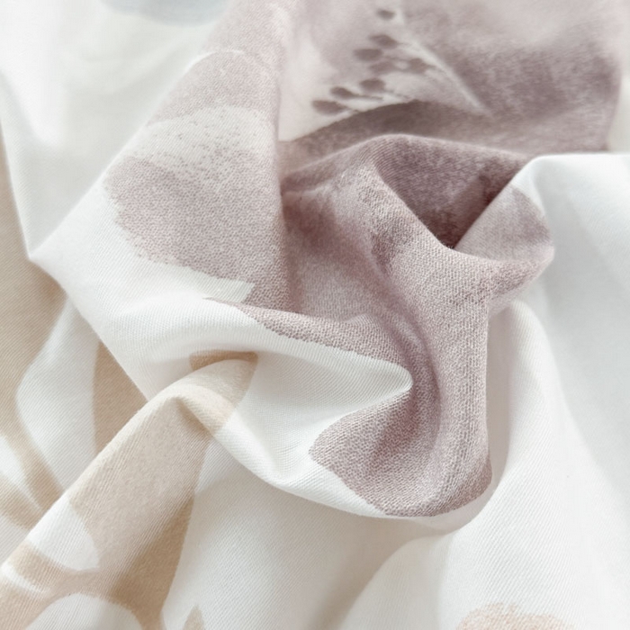 91家纺网 家纺一手货源 找家纺 7V 2025全棉被套133*76纯棉轻奢宽边单被套喷气长绒棉面料 春景-粉