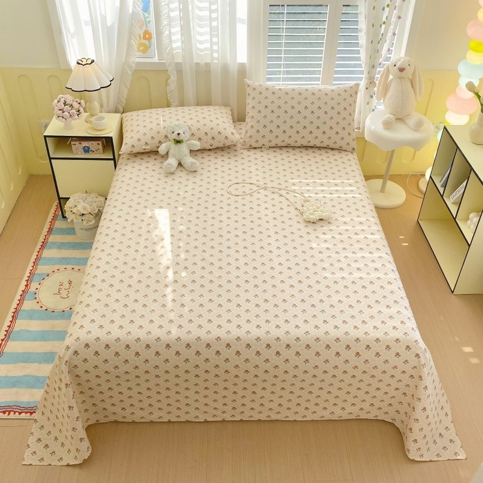 91家纺网 家纺一手货源 找家纺 ME/ERA HOME寐时代 2025新款三枚缎老粗布床单款三件套 玫瑰花园