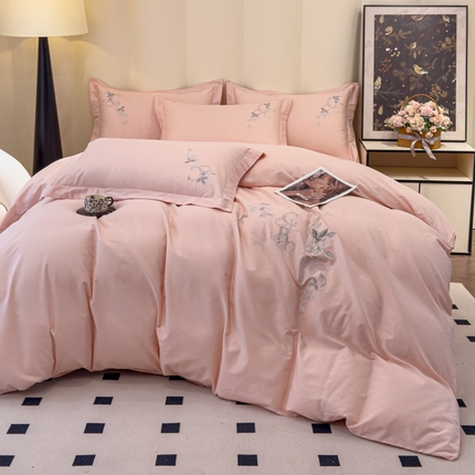 91家纺网 家纺一手货源 找家纺 （总）U品汇 2025新款纯棉全棉长绒棉刺绣绣花高端礼盒四件套-夏瑾系列