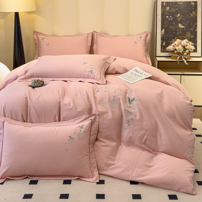 91家纺网 家纺一手货源 找家纺 （总）U品汇 2025新款纯棉全棉长绒棉刺绣绣花高端礼盒四件套-夏瑾系列