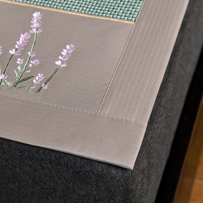 91家纺网 家纺一手货源 找家纺 小牛席业2025新款薰衣草冰藤席系列（冰藤席面）凉席藤席冰藤双面席冰丝席竹席凉席空调席草席三件套 薰衣草清香冰藤席-绿色