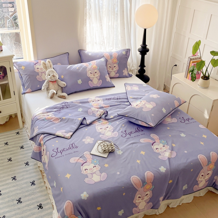 91家纺网 家纺一手货源 找家纺 优悦生活馆 2025新款凉感丝夏被夏凉被空调被 米菲兔