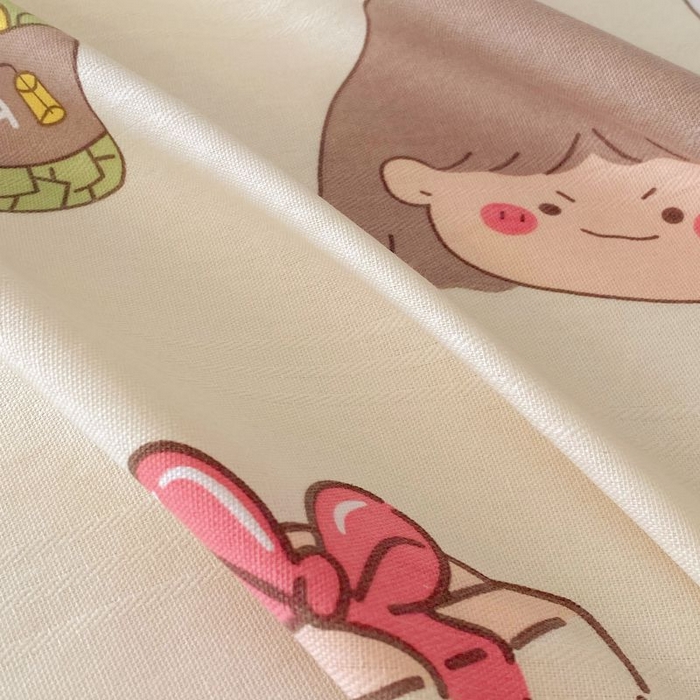 91家纺网 家纺一手货源 找家纺 ME/ERA HOME寐时代 2025新款三枚缎老粗布床单款三件套 快乐心情