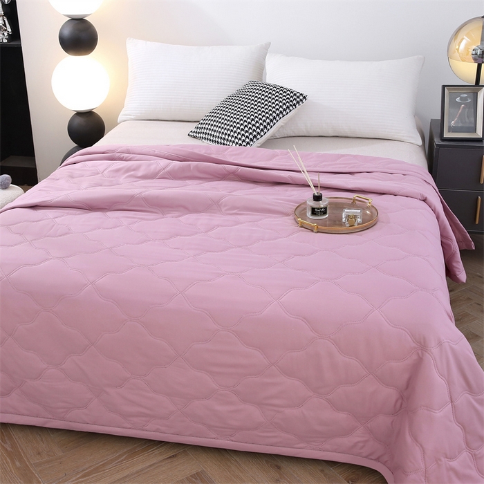 91家纺网 家纺一手货源 找家纺 爱派 2025新款纯色水洗棉夏被夏凉被空调被被子被芯 红豆沙