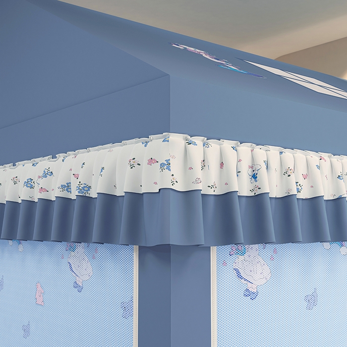 91家纺网 家纺一手货源 找家纺 迪凡保罗蚊帐 2025新款2505城堡款房型遮光防摔坐床蚊帐 梦幻少女