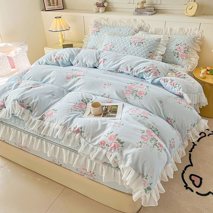 91家纺网 家纺一手货源 找家纺 眠势力 2025新款韩版花边被套双面用四季款ins公主风 春风徐来