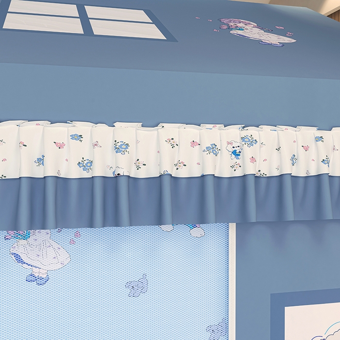 91家纺网 家纺一手货源 找家纺 迪凡保罗蚊帐 2025新款2505城堡款房型遮光防摔坐床蚊帐 梦幻少女