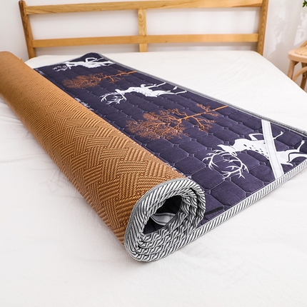 小牛席业2025新款宜家风日式两用凉席【圆角款】凉席藤席冰藤席竹席空调席草席冰丝席豆豆席乳胶席三件套 夏日摩卡【日式圆角款】